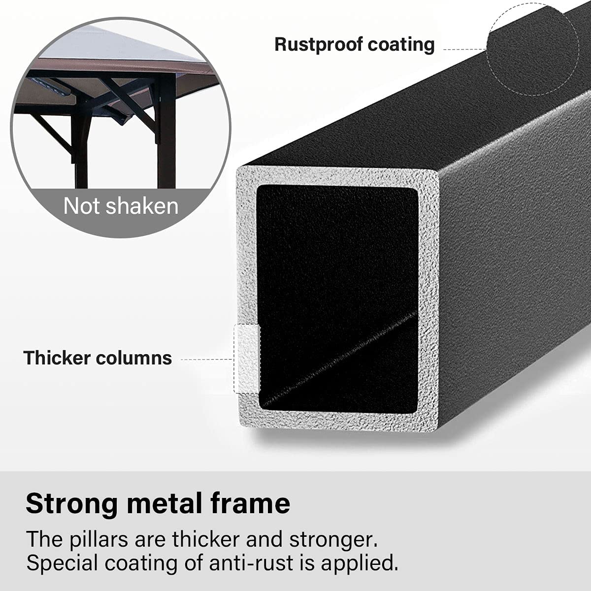 Warmally 8'x5' Grill Gazebo BBQ Patio Shelter Canopy for Outdoor Barbecue Tent Available at Night Dark Grey