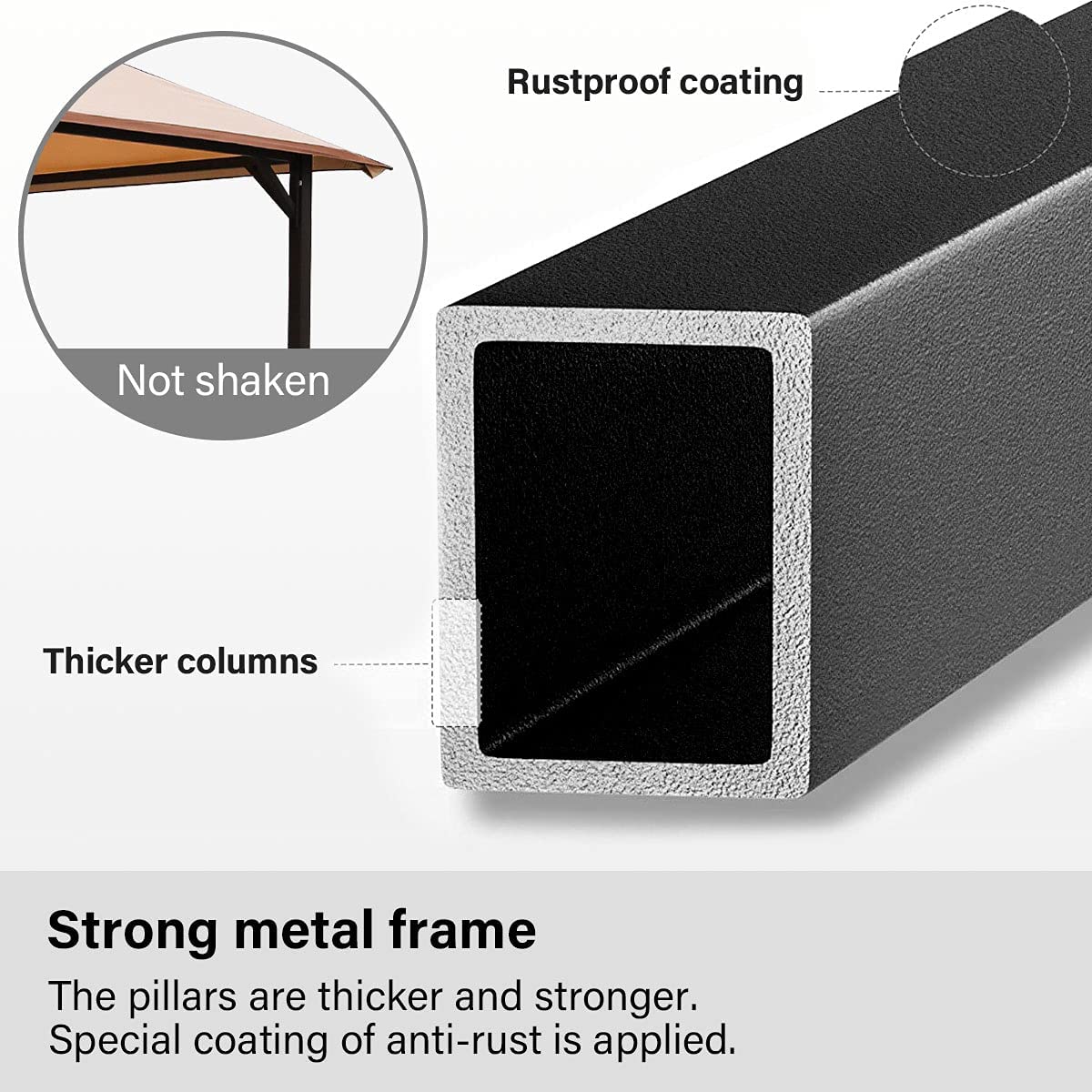 Warmally 8'x5' Grill Gazebo BBQ Patio Shelter Canopy for Outdoor Barbecue Tent Available at Night Beige