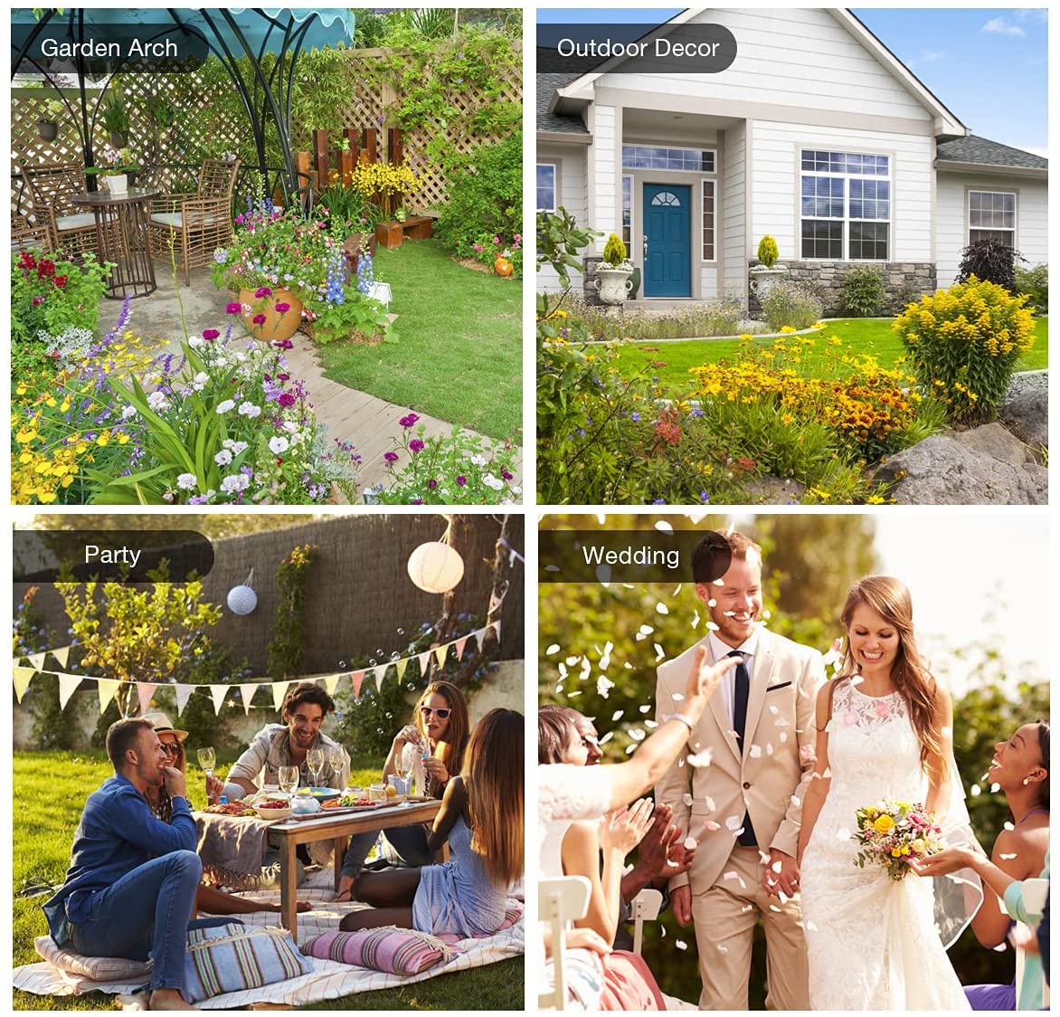 Warmally Garden Arbor 84in Arch Trellis with Side Planter Boxes for Climbing Plants Vines Outdoor Garden Backyard Lawn Bridal Party Décor