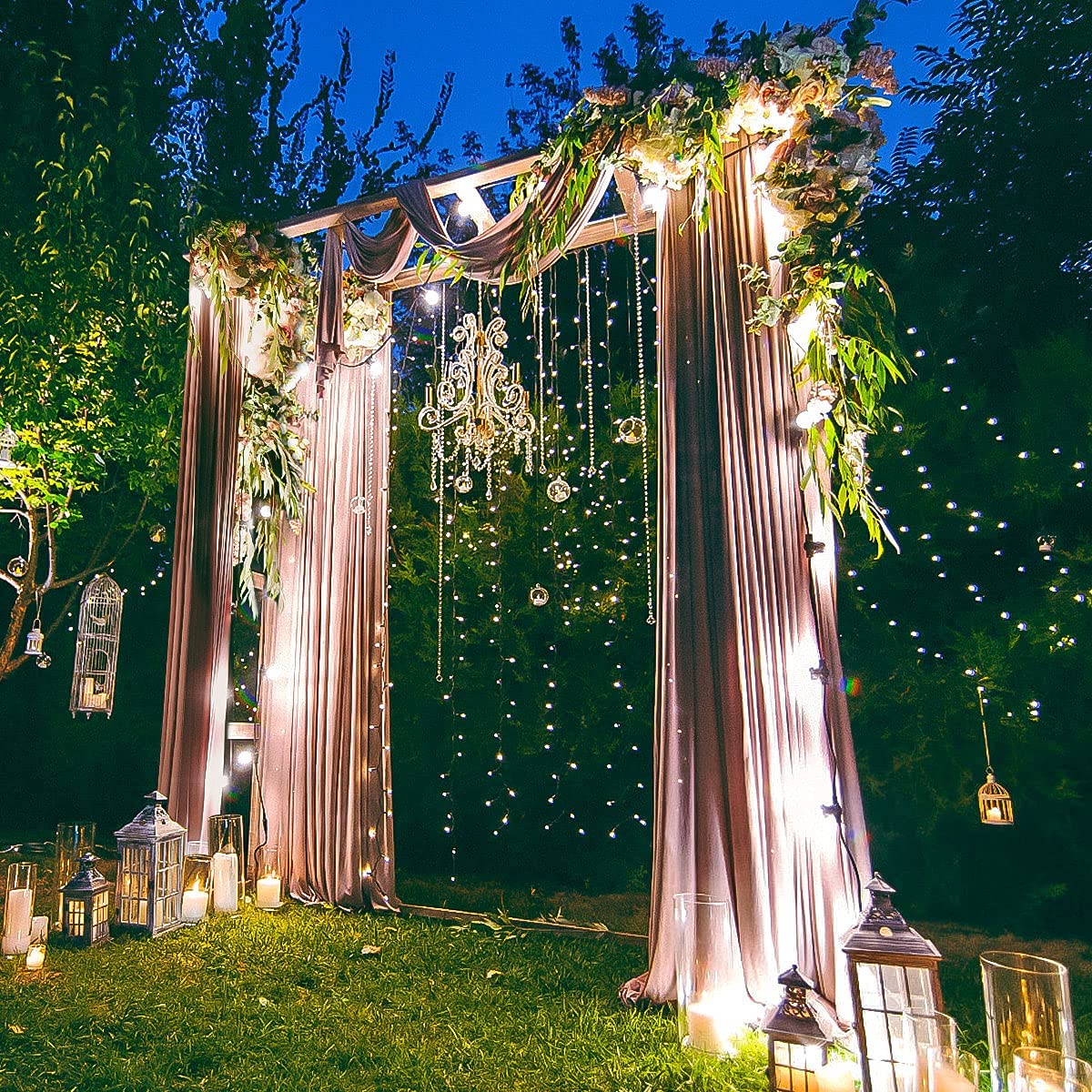 Warmally Garden Arbor Pergola 79 inch Arbor Trellis with Side Planter Boxes for Climbing Plants Vines Outdoor Garden Backyard Lawn Bridal Party Décor