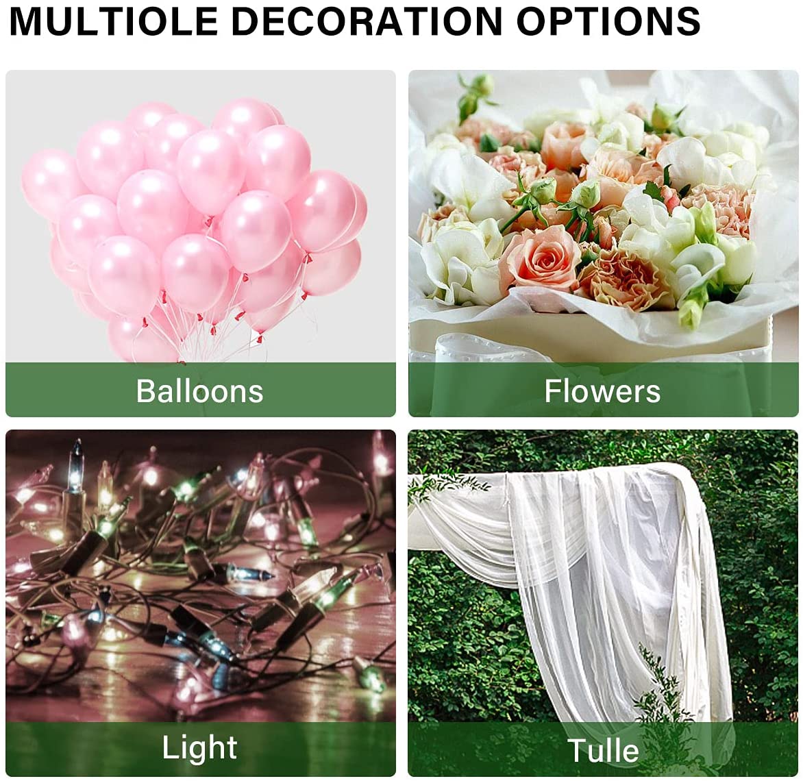 Warmally Garden Arbor Pergola 79 inch Arbor Trellis with Side Planter Boxes for Climbing Plants Vines Outdoor Garden Backyard Lawn Bridal Party Décor